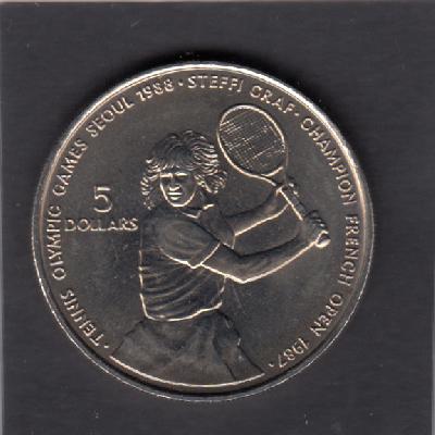Beschrijving: 5 Dollar S-OLYMPIC 88 STEFFI GRAF